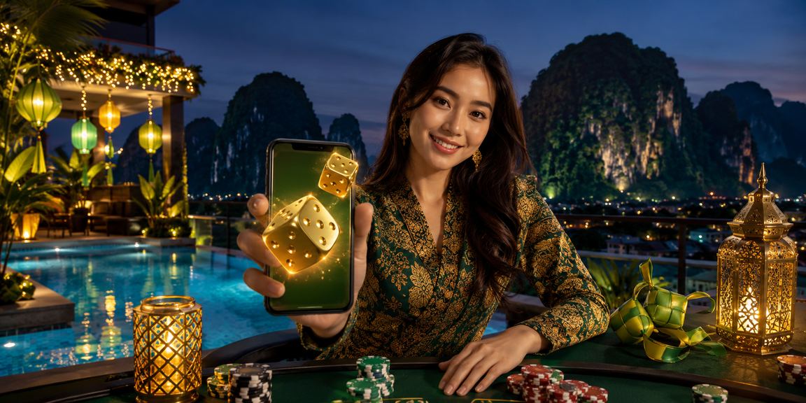 Permainan dadu bertemakan batik Malaysia suasana tempatan